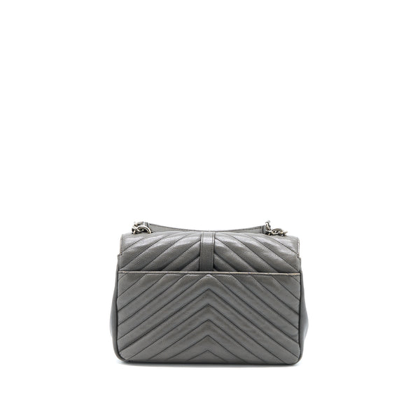 Saint Laurent College Bag Calfskin Grey With Ruthenium Hardware