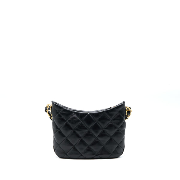 Chanel 22K Hobo Shoulder Bag Lambskin Black GHW (Microchip)