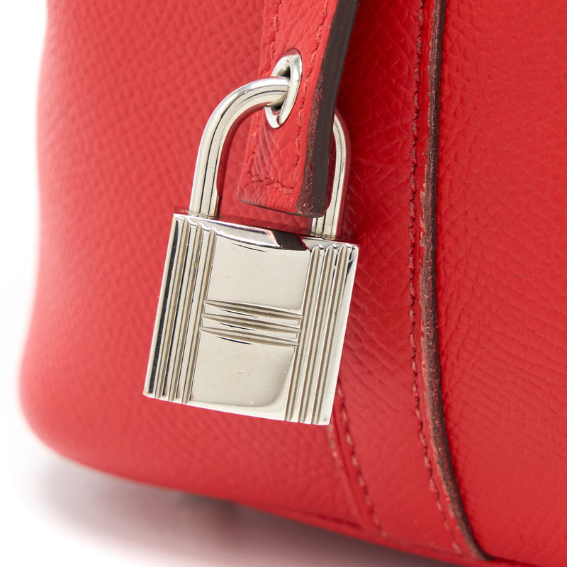 Hermes Picotin 18 Lock Bag Epsom Red with Multi Colour Handle SHW Stamp C