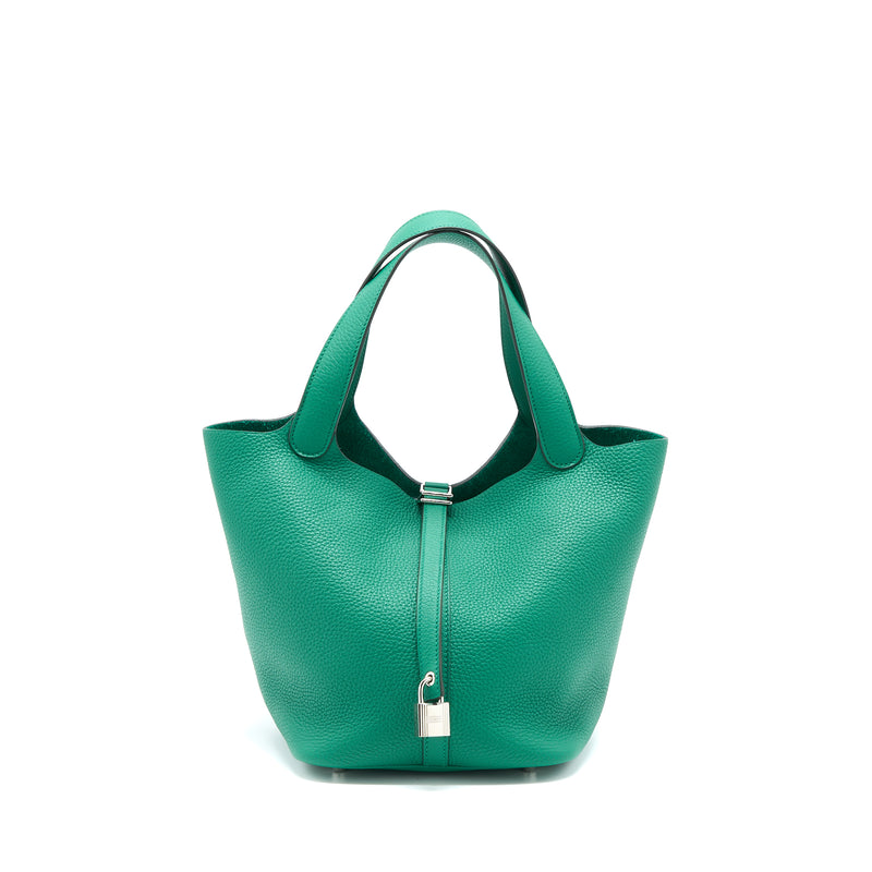 Hermes Picotin 22 Lock Bag Clemence U4 Vert Vertigo SHW Stamp D