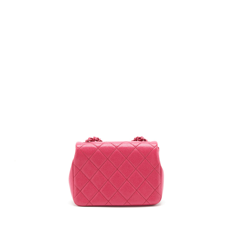 Chanel Mini Square Caviar Pink in Pink Hardware