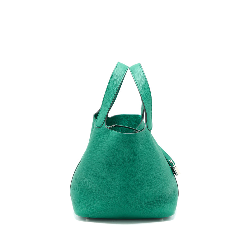 Hermes Picotin 22 Lock Bag Clemence U4 Vert Vertigo SHW Stamp D