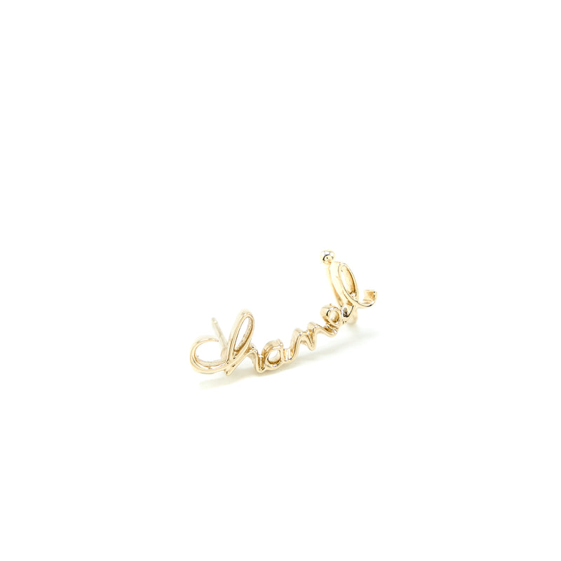 Chanel Coco/Chanel Letter Earrings Crystal Light Gold Tone