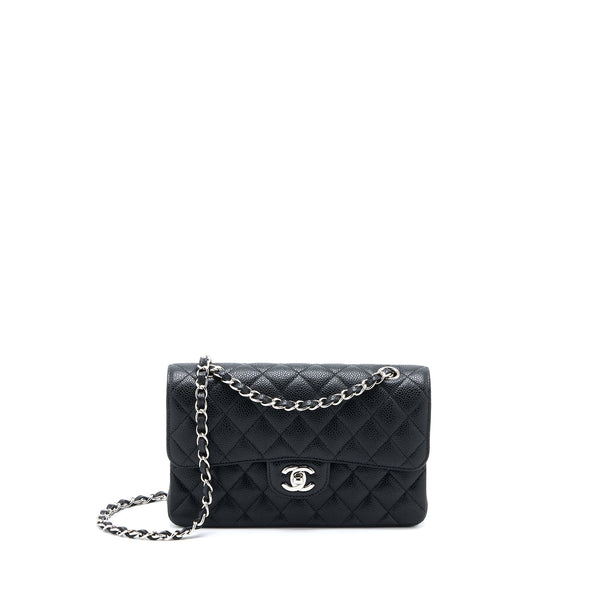 Chanel Small Classic Flap Bag Caviar Black SHW(Microchip)