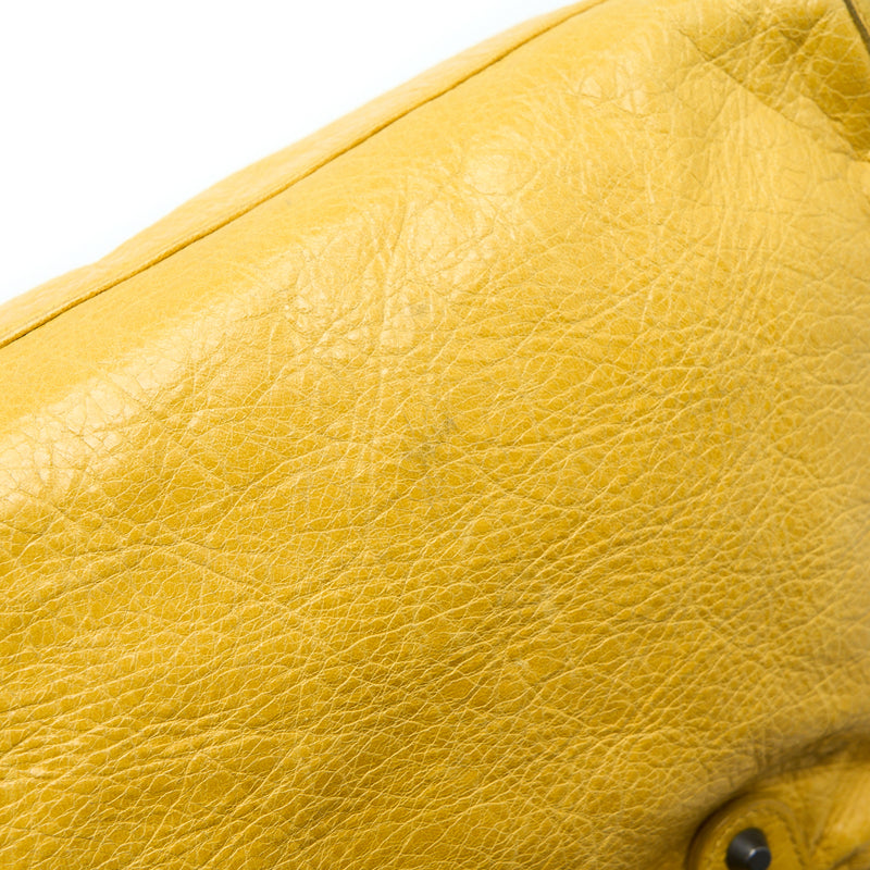 Balenciaga Classic City Bag Lambskin Yellow with Black Hardware