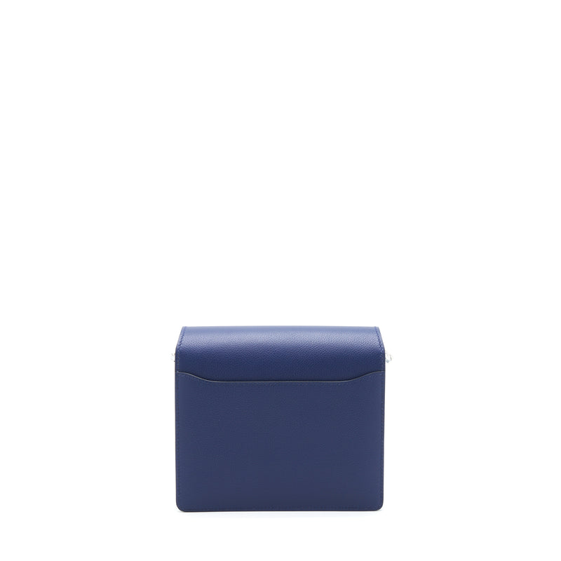 Hermes Mini Roulis Evercolor Blue Saphir / Anemone SHW Stamp U