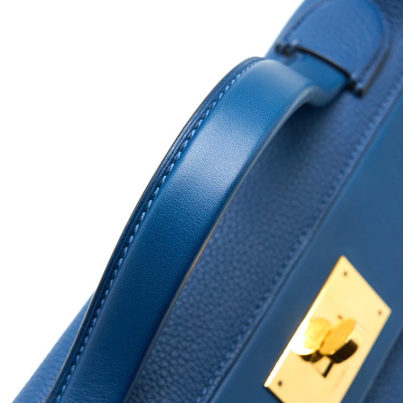 Hermes 24/24 2424-29 Bag Togo/Swift S4 Deep Blue GHW Stamp D