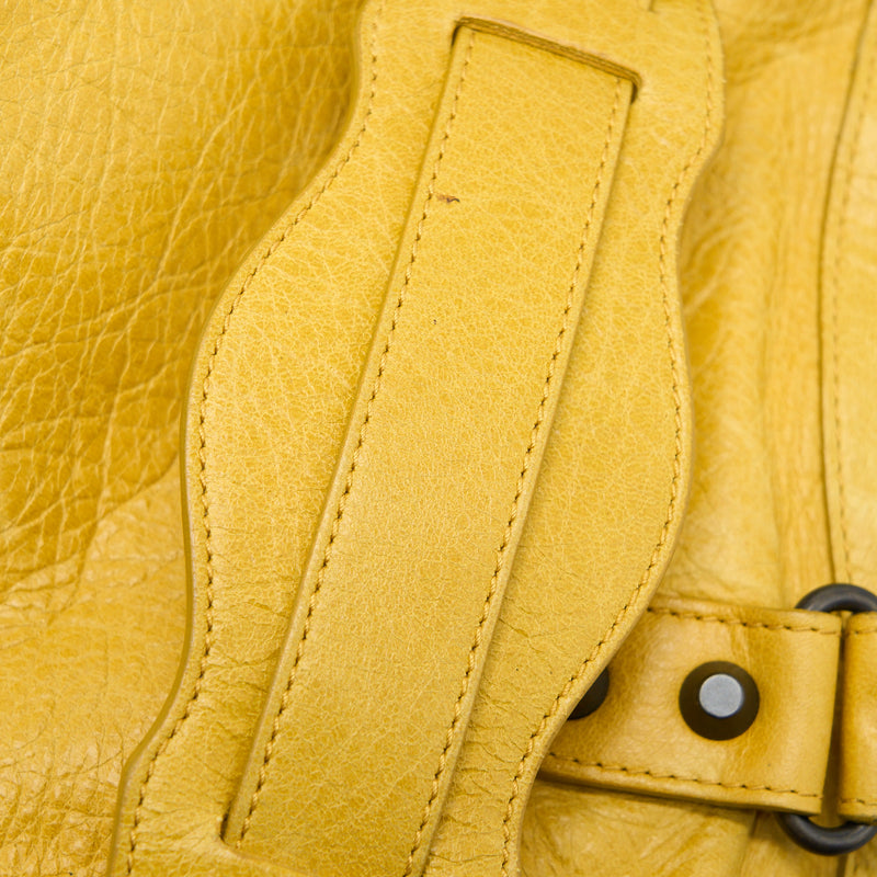 Balenciaga Classic City Bag Lambskin Yellow with Black Hardware