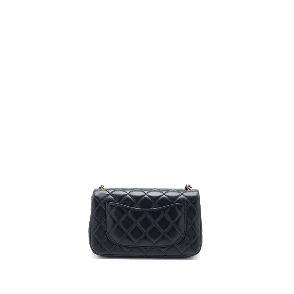 Chanel Pearl Crush Mini Rectangular Flap Bag Lambskin Black GHW