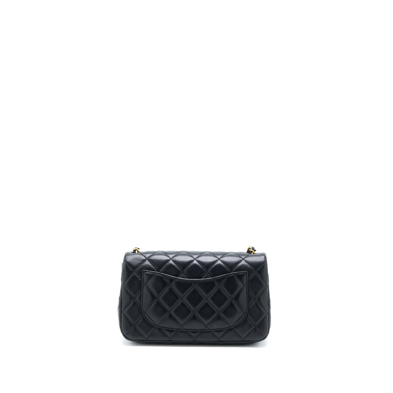 Chanel Pearl Crush Mini Rectangular Flap Bag Lambskin Black GHW
