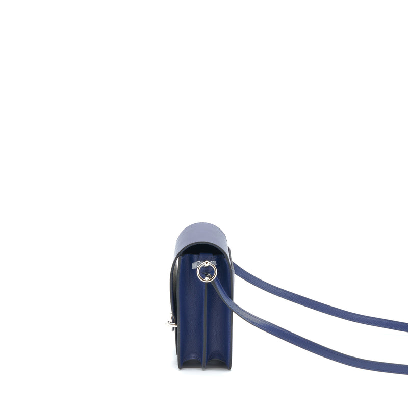 Hermes Mini Roulis Evercolor Blue Saphir / Anemone SHW Stamp U