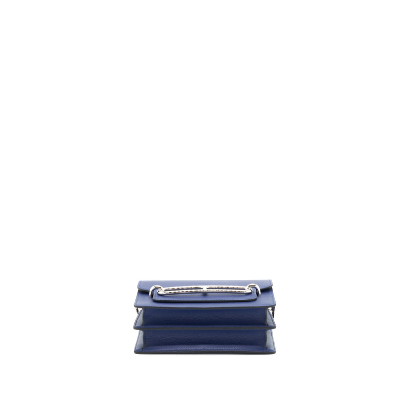 Hermes Mini Roulis Evercolor Blue Saphir / Anemone SHW Stamp U