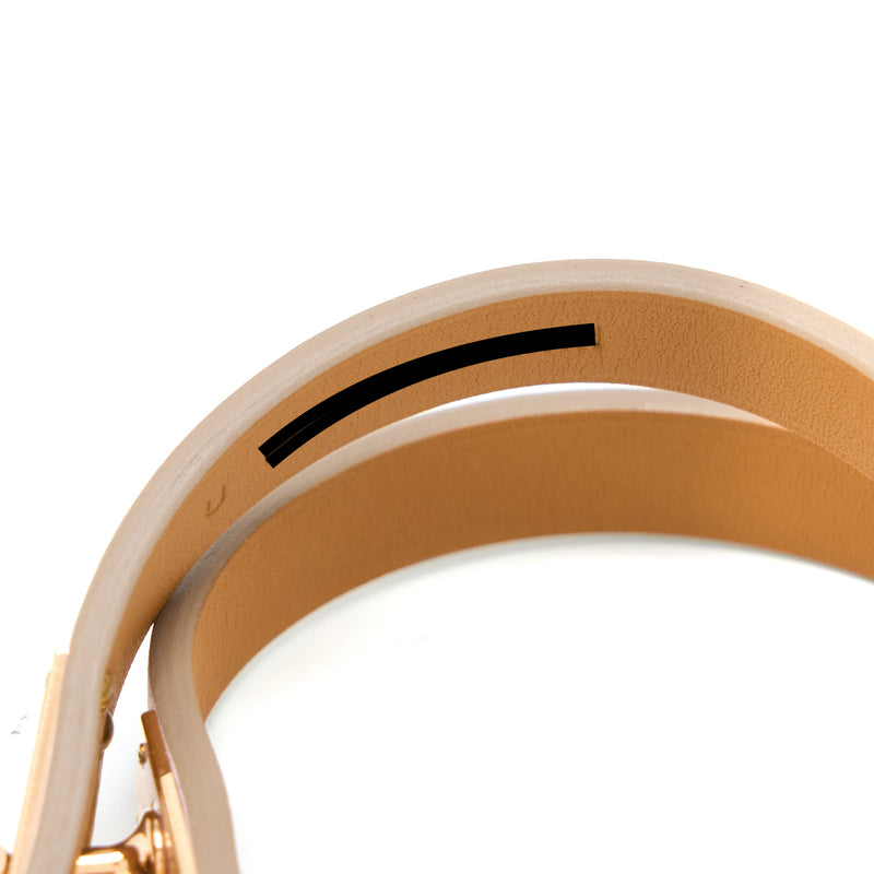 Hermes Size T2 Mini Kelly Bracelet Swift Mauve Pale Gold Tone Stamp U