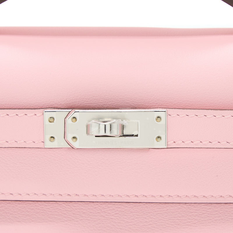Hermes Kelly Pochette Swift 3Q Rose Sakura SHW Stamp Z