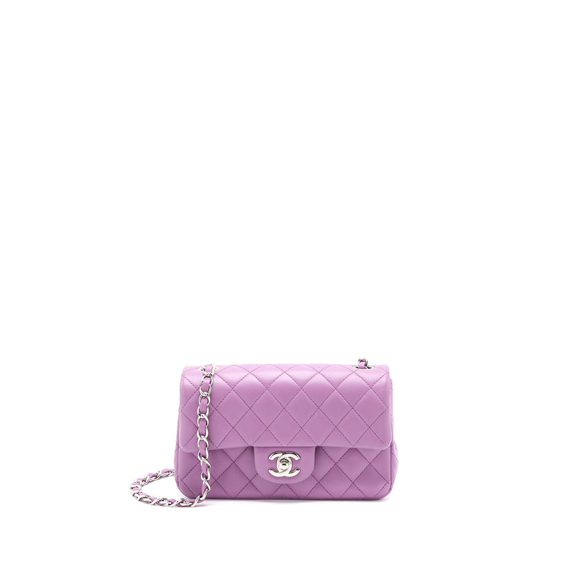 Chanel Purple Classic Mini Rectangular Patent Leather Flap Bag ref