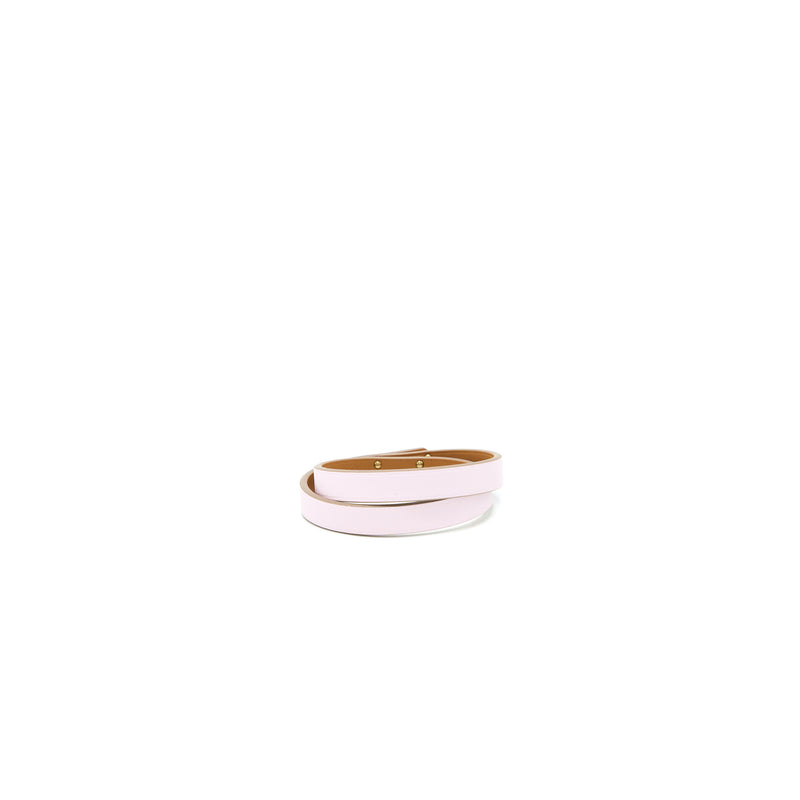 Hermes Size T2 Mini Kelly Bracelet Swift Mauve Pale Gold Tone Stamp U