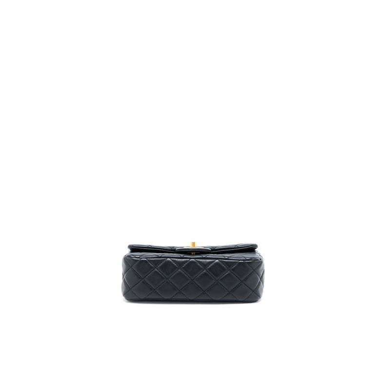 Chanel Pearl Crush Mini Rectangular Flap Bag Lambskin Black GHW