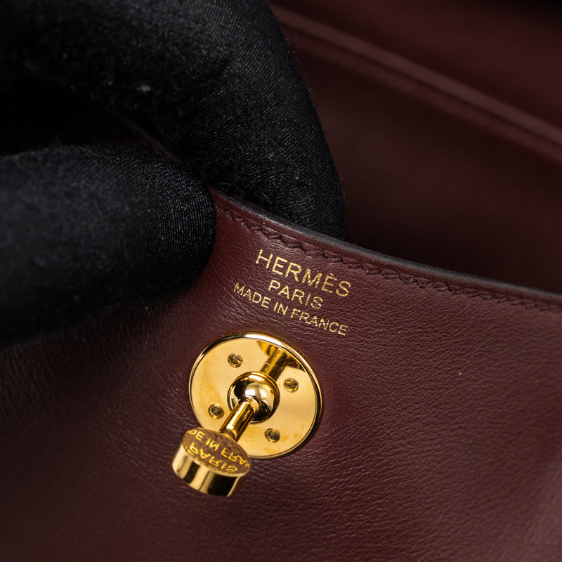 Hermes Mini Lindy Swift Bordeaux GHW Stamp C