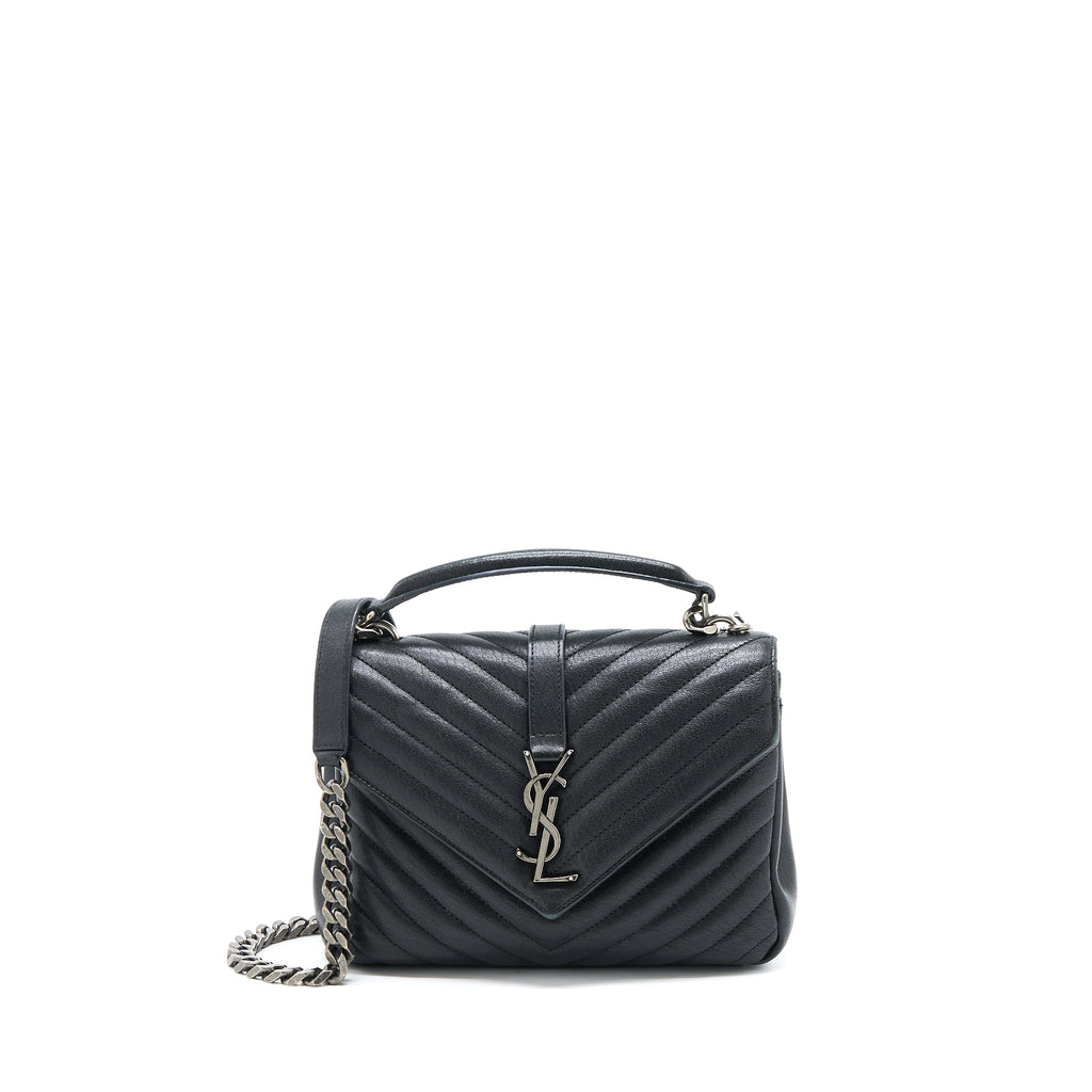 Saint Laurent/YSL Quilted Medium College Bag Lambskin Black Ruthenium