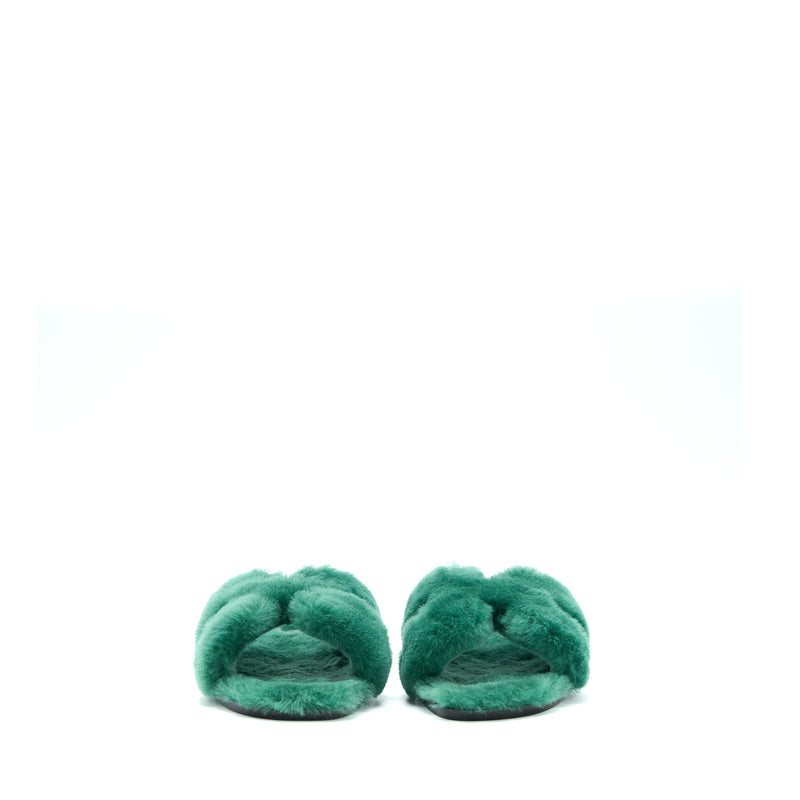 Hermes Size 38 Sandal Oran Peau Green