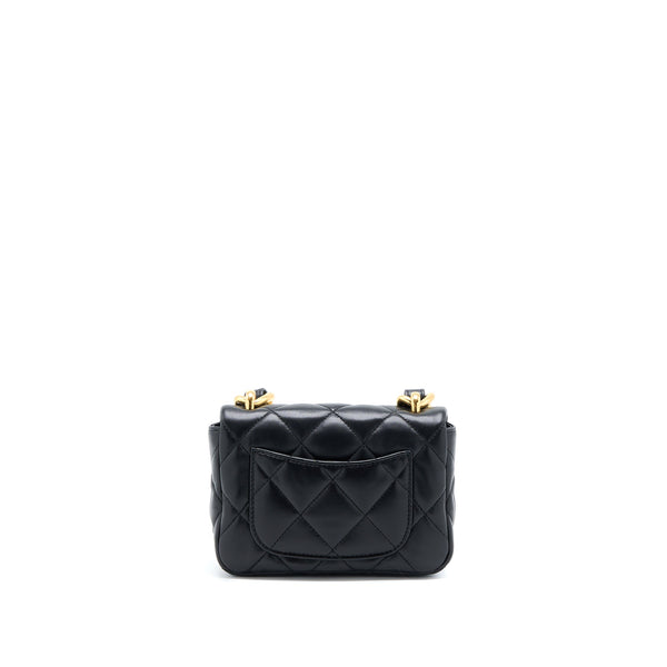 Chanel 22S Giant Chain Flap Shoulder Bag Lambskin Black GHW (Microchip)