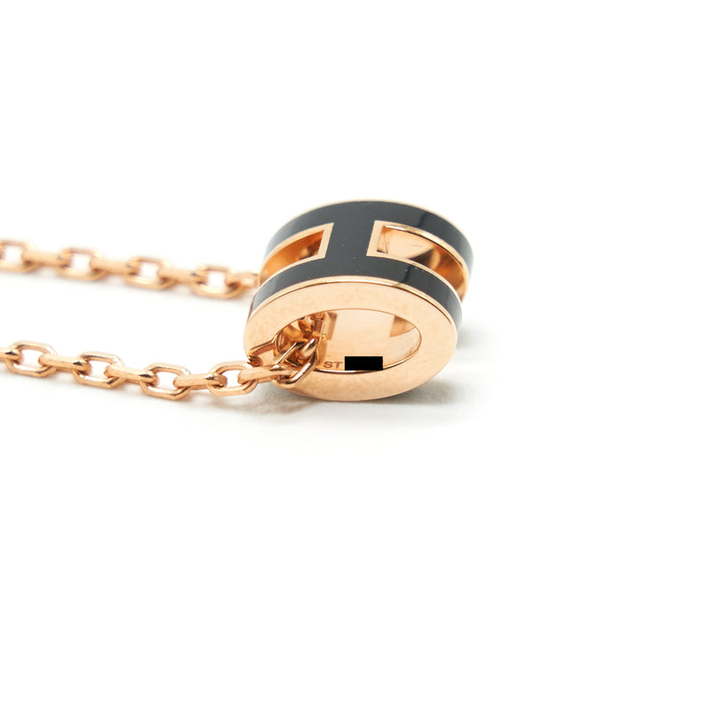 Hermes mini Pop h necklace black RGHW 3