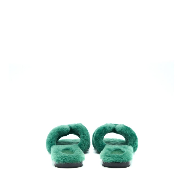 Hermes Size 38 Sandal Oran Peau Green