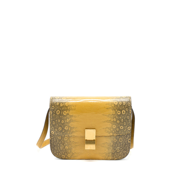 Celine Medium Box Lizard Natural Brushed GHW