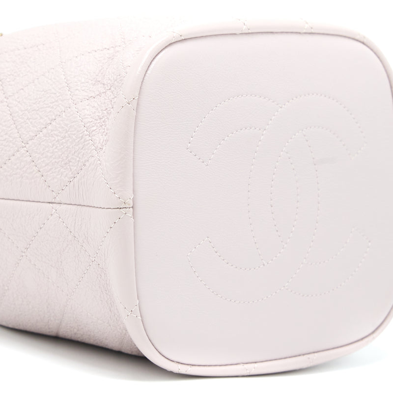 Chanel Drawstring Bucket Bag Lambskin Light Pink GHW