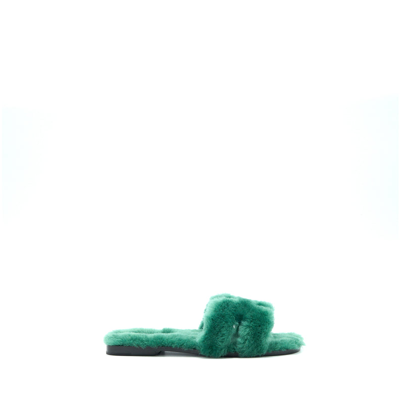 Hermes Size 38 Sandal Oran Peau Green