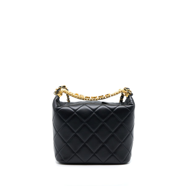 Chanel 22S Detail Handle Hobo Crossbody Bag Lambskin Black GHW(Microchip)