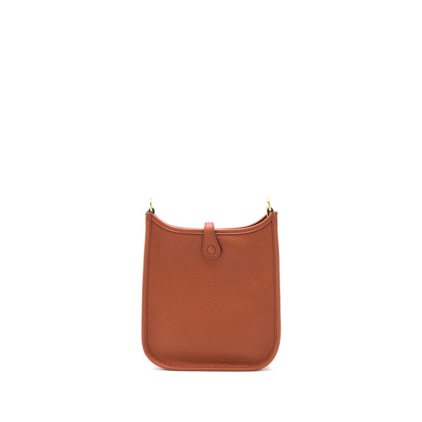 Hermes Mini Evelyne Clemence Culvre With Multicolour Strap GHW Stamp U