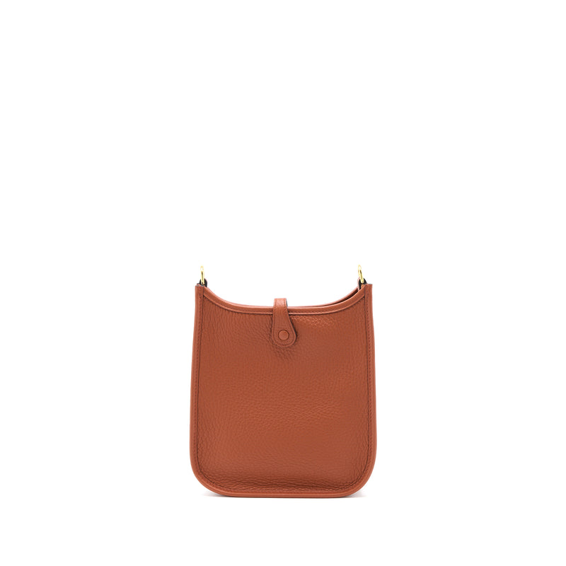 Hermes Mini Evelyne Clemence Culvre With Multicolour Strap GHW Stamp U