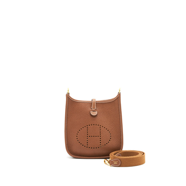 Hermes Mini Evelyne Gold with GHW stamp Y