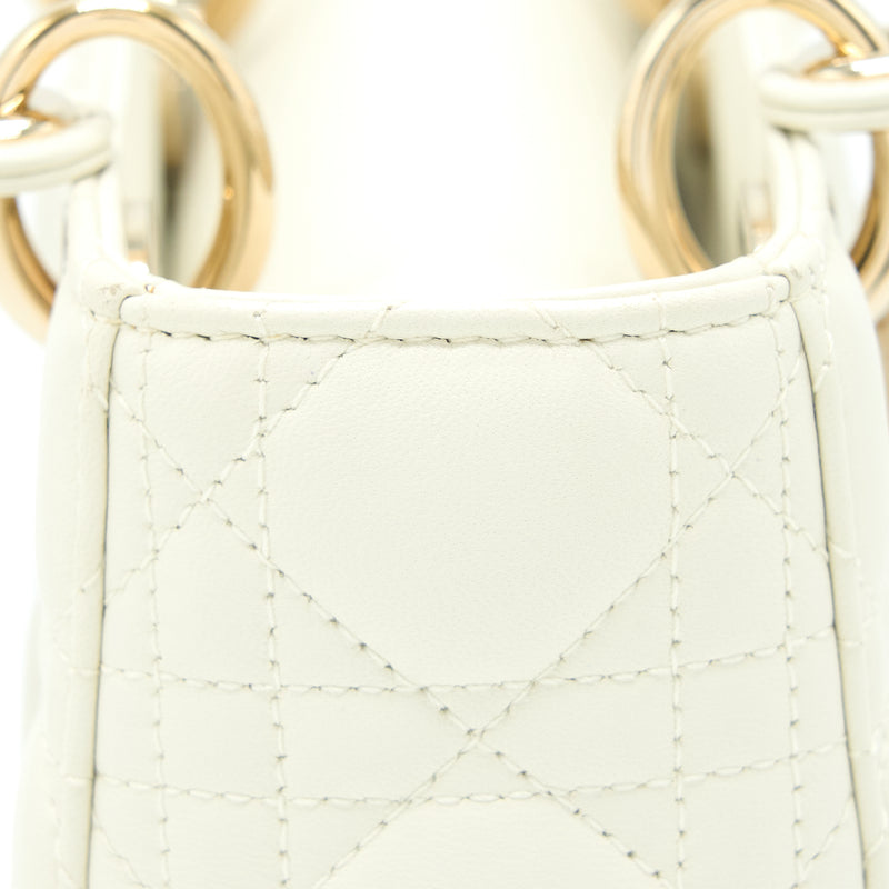 Lady Dior Bag NEW (small / my abcdior) white latte cannage