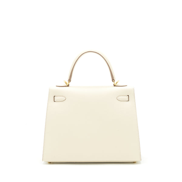 Hermes Kelly 25 Epsom leather 10 Craie GHW stamp Z