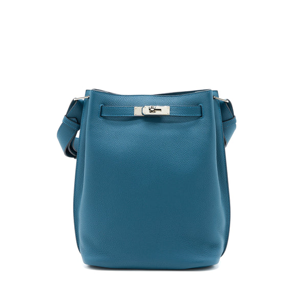 Hermes So Kelly 22 Togo Blue Colvert / Turquoise SHW Stamp X