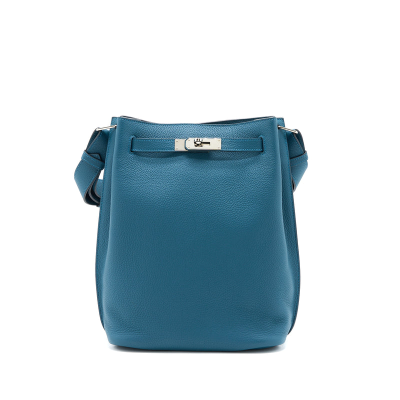 Hermes So Kelly 22 Togo Blue Colvert / Turquoise SHW Stamp X