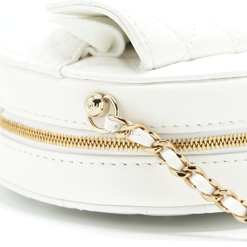 Chanel 22S Heart Bag Lambskin White LGHW (Microchip)