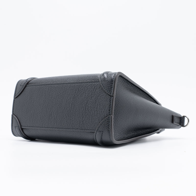 Celine Nano Luggage Bag Calfskin Black SHW
