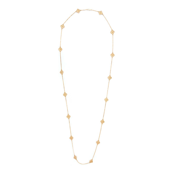 Van Cleef & Arpels Sweet Alhambra 16 Motif Long Necklace Rose Gold