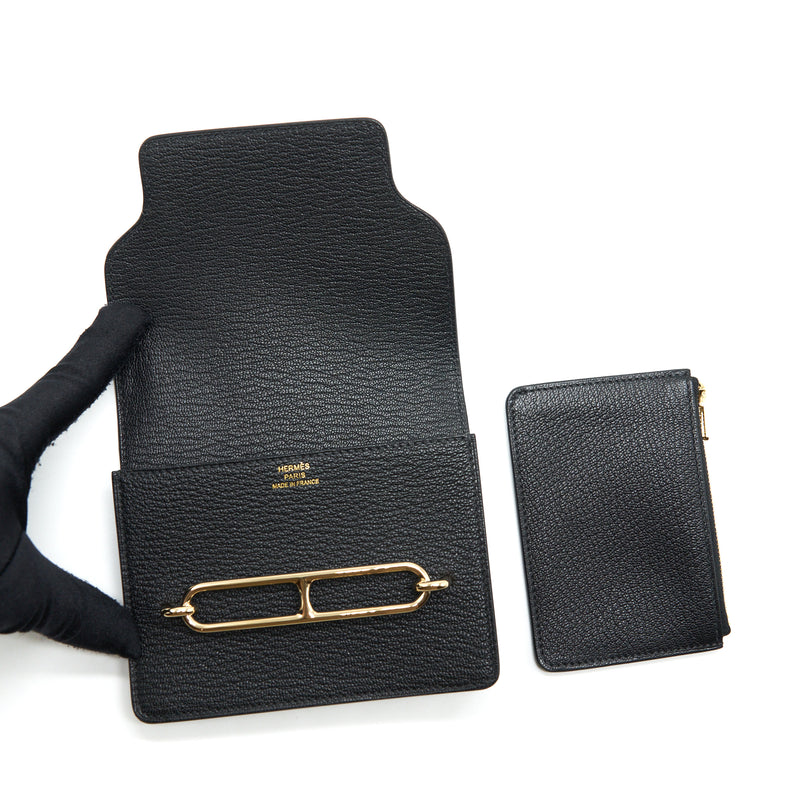 Hermes Roulis Slim Chèvre Mysore Black GHW Stamp U