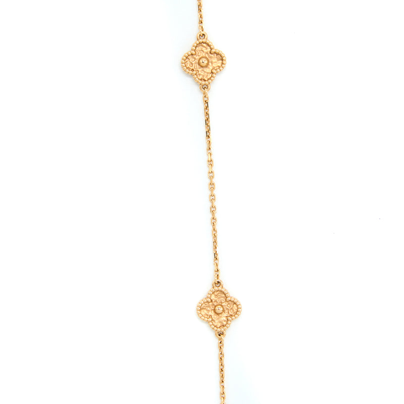 Van Cleef & Arpels Sweet Alhambra 16 Motif Long Necklace Rose Gold