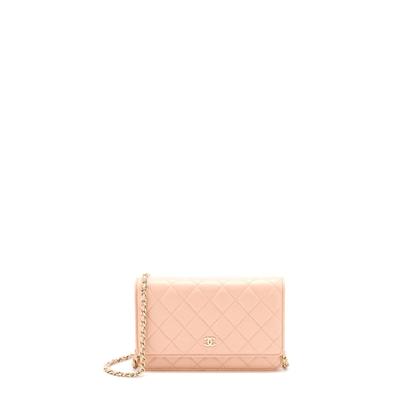 Chanel Classic Wallet on Chain Lambskin Light Pink LGHW