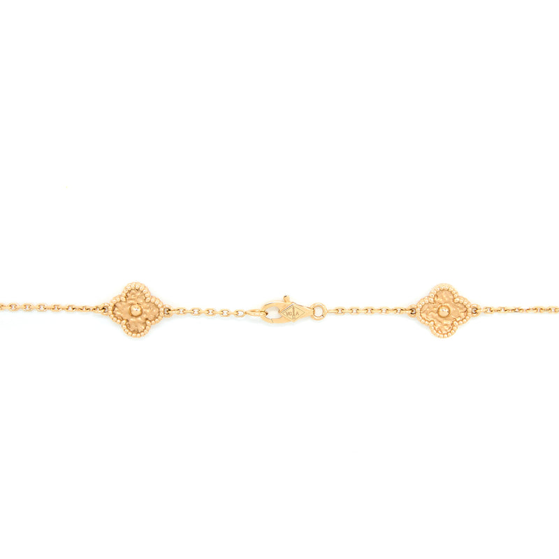 Van Cleef & Arpels Sweet Alhambra 16 Motif Long Necklace Rose Gold
