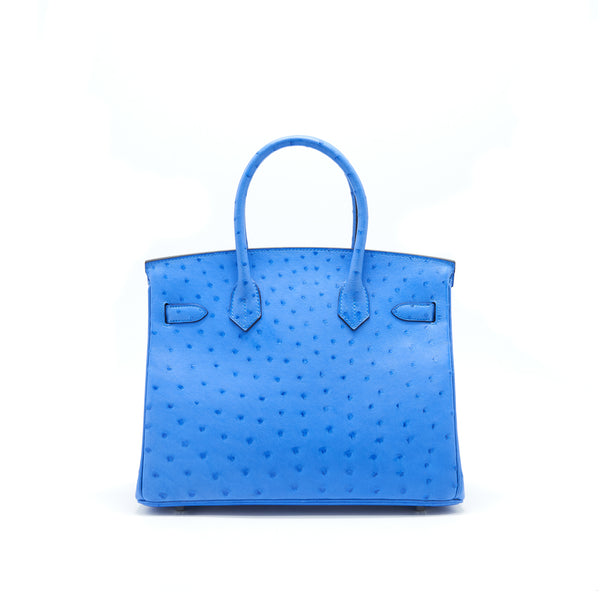 Hermes birkin 35 Bleu De Galice SHW Togo Leather stamp Q in square