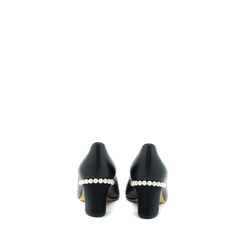 Chanel Size 36 CC Logo Heels With Pearl Black