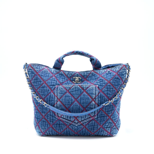 Chanel COCO Beach Denim Tote Bag SHW (Microchip)