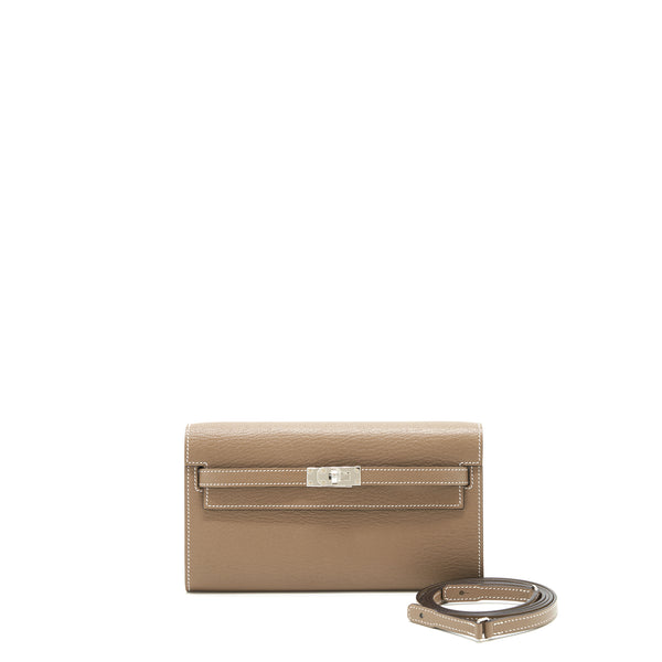 Hermes kelly to go Chevre Mysore Etoupe SHW Stamp Z