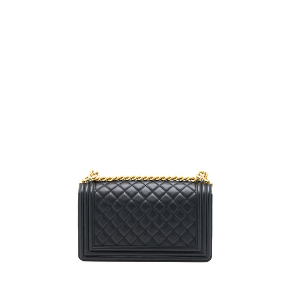 Chanel Medium Boy Bag Calfskin Black Brushed GHW